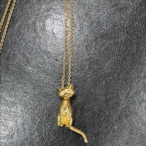 Gold Cat Pendant Necklace